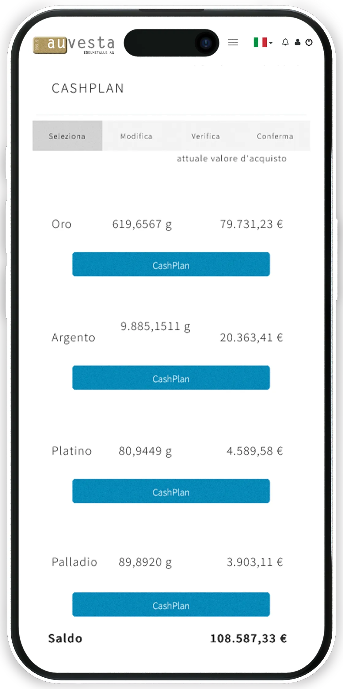 Cash-Plan - una sola impostazione - pagamenti regolarin